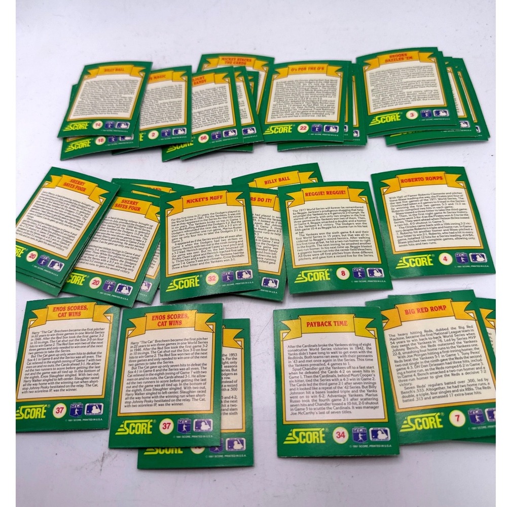 1991 Score World Series Trivia Baseball Cards Lot Lenticular Motion 31 Cards